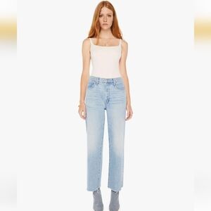 Mother The Rambler Zip Ankle Fray jeans in Chill Pill Size 31